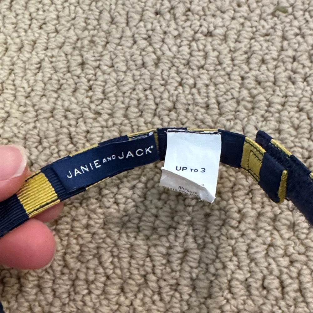 Janie and Jack Navy and Yellow Bow Tie -0-3 years